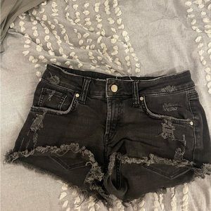 Zara black jean shorts
